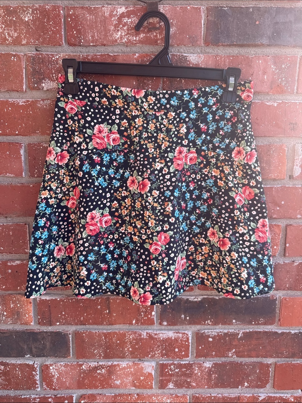 Altar'd State Floral Skort Black and Multicolor